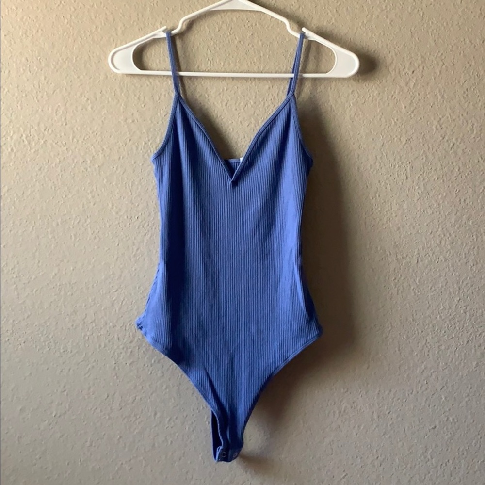 Blue/violet tank top with snap crotch